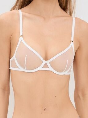 Bluebella Naomi Wired Bra White Sheer Mesh Underwire 36D NWT
